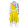 thumbnail image 5 of Aislor Girls Camouflage Print Color Block Liturgical Praise Dance Dress Long Sleeve Worship Lyrical Dancewear Yellow 10, 5 of 7