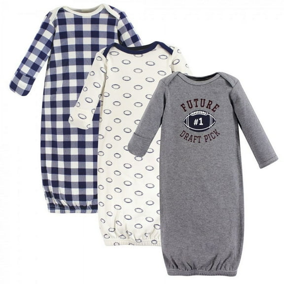 Hudson Baby Unisex Cotton Gowns 0-6 Months Baseball