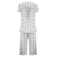 thumbnail image 6 of Frostluinai Womens Pajama Sets 2 Piece Funny Stars Print Summer Sleepwear Ladies Pjs Henley Neck Short Sleeve Capri Pant with Pockets, 6 of 6