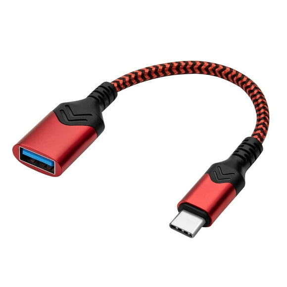 USB C to USB Adapter, ROFAY USB Type C Male to USB 3.0 A Female OTG Cable Converter Compatible with MacBook Pro/Air 2020 2019, Pad Pro 2021, Galaxy S21 S20 S20+ Ultra Note 10 (Red)