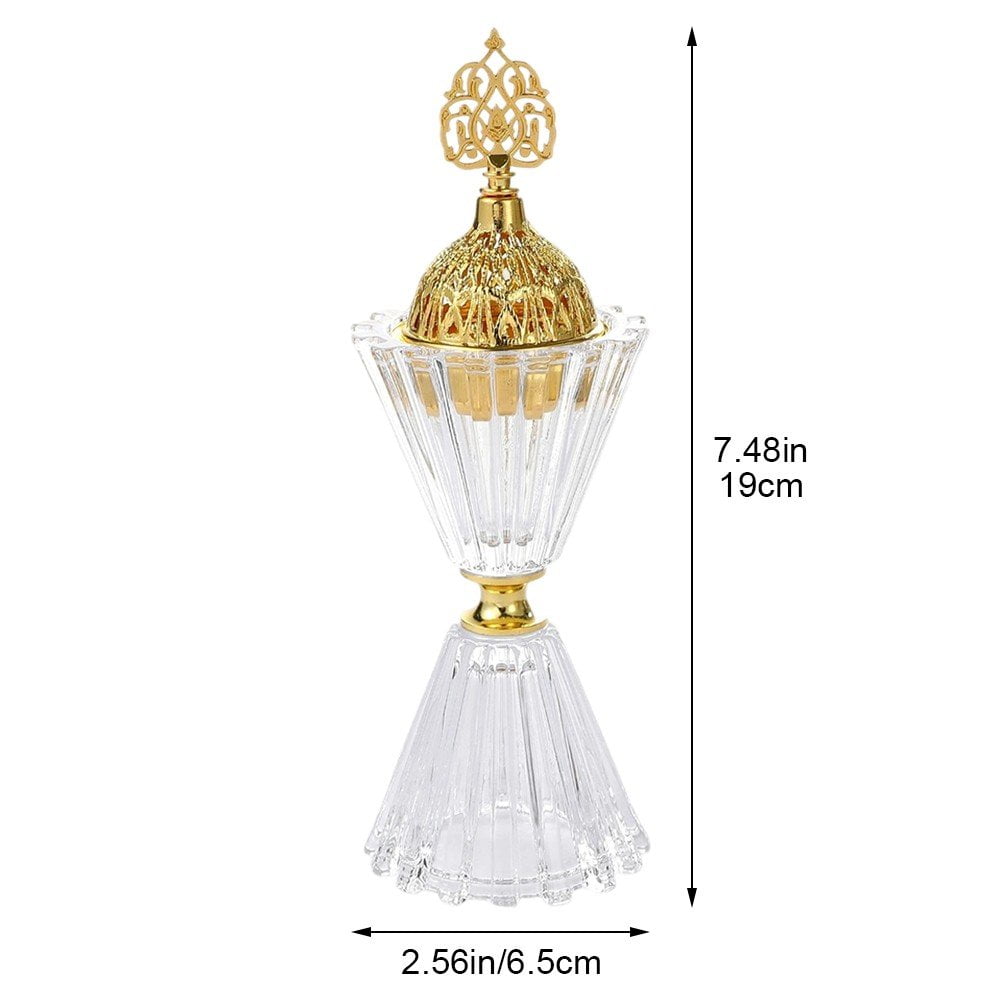 Incense Burner Middle Eastern Incense Holder Crystal Bouquet Aromatherapy Burner Metal Candle Stand With Tong for Home Decor