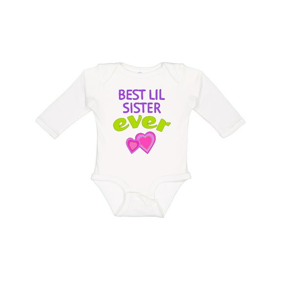 Inktastic Best Lil Sister Ever Girls Long Sleeve Baby Bodysuit