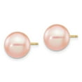 thumbnail image 3 of Auriga Fine Jewelry 14k Yellow Gold 9-10mm Pink Pearl Stud Earrings for Women, 3 of 5