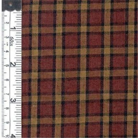 Textile Creations 1210 Rustic Woven Fabric, Plaid Wine, Black And Khaki, 15 yd.