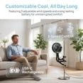 thumbnail image 5 of qolami Portable Stroller Fan, Mini Clip On Fan with 360° Rotate Flexible Tripod, 3 Speeds Battery Operated Personal Small Handheld Fan for Bike Treadmill Travel Camping, 5 of 8