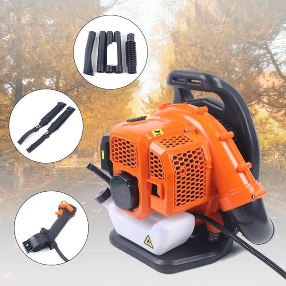 Gas Powered Backpack Leaf Blower, Air Volume Adjustable, Air Duct Removable, 2-Stroke Lawn Grass Blower for Garden