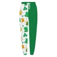 thumbnail image 2 of Hvyesh Plus Size St Patricks Day Pants Women Retro Graphic Color Block / Tie Dye Casual Loose Sweatpants,Yellow shirts for women Small Light Green,S, 2 of 3