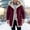 Wine, variant on Winter Warm Suede Jackets for Men Sherpa Lined Jacket Outwear Men Toggle Coat Hooded Thick Fleece Jacket Single Breasted Overcoat with Fluffy Hood Collar and Cuffs