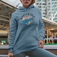 thumbnail image 2 of Softball Mom, Retro Art Merch Gift, Light Blue Hooded Sweatshirt or Hoodie, Small, 2 of 5