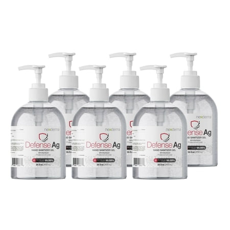 Nexderma Advanced Hand Sanitizer Gel with 80% Alcohol, Kills Germs and Bacteria -16.50oz, 6Pack