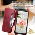 thumbnail image 2 of Feishell Compatible with iPhone 14 Wallet Case, Business Classic PU Leather Flip Folio Case with Card Holders RFID Blocking Kickstand [Shockproof TPU Inner Shell] Phone Cover,Winered, 2 of 9