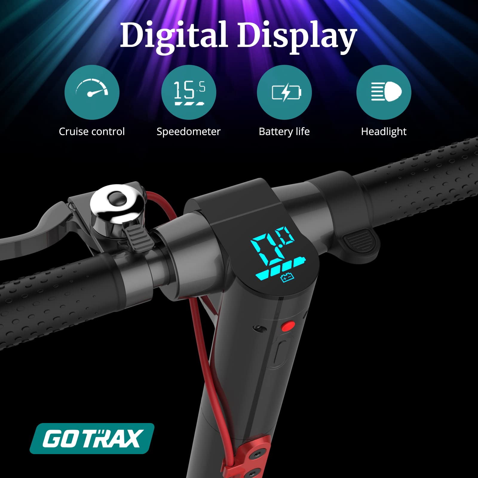 GOTRAX XR Elite Commuting Electric Scooter for adults, Peak 400W 36V Motor 8.5" Tires 15.5mph Speed with Cruise Control Foldable E-Scooter