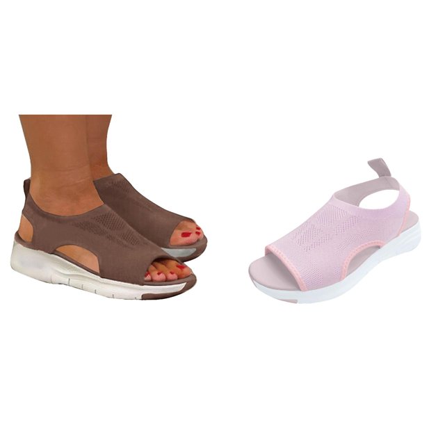 (2-Pack) Rinsvye Women'S Mesh Platform Fisherman Sandals Breathable Lightweight Summer Footwear