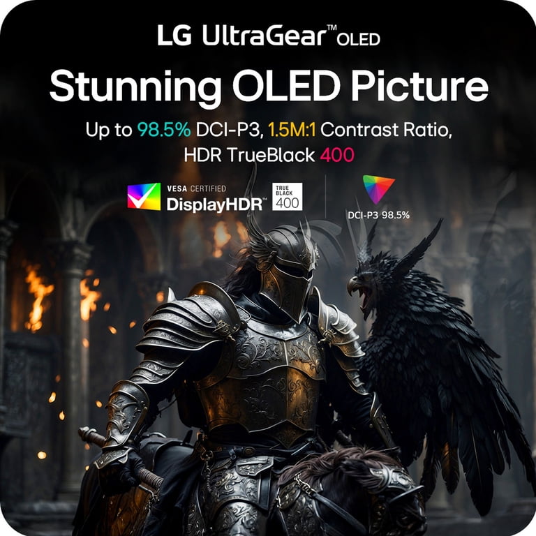 LG 27-inch Gaming Monitor, OLED 1440p 240Hz, TrueBlack HDR, G-SYNC