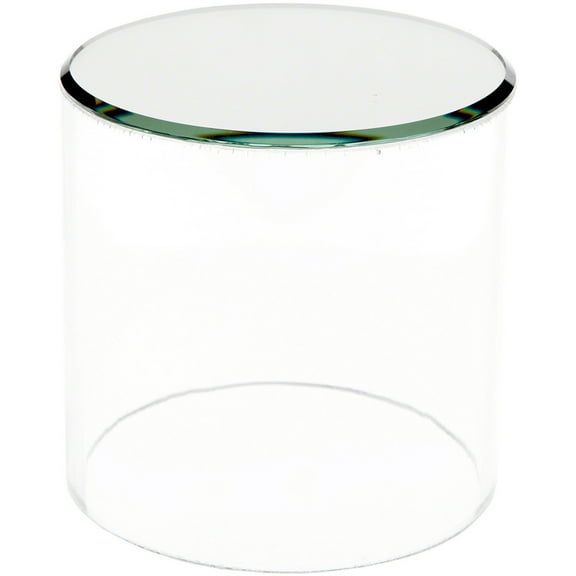 Plymor Clear Acrylic Cylinder Display Riser with Mirror Top, 4" H x 4" D