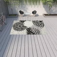thumbnail image 6 of 9' X 12' Black And White Floral Non Skid Indoor Outdoor Area Rug, 6 of 6