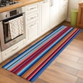 thumbnail image 2 of Mexican Style 2'x6' Runner Rugs for Hallway Kitchen Bedside Non Slip Washable, Colorful Mexico Stripes Ombre Red Blue Entryway Rug Runners with Rubber Backing, Long Carpet Runner for Laundry Room, 2 of 8
