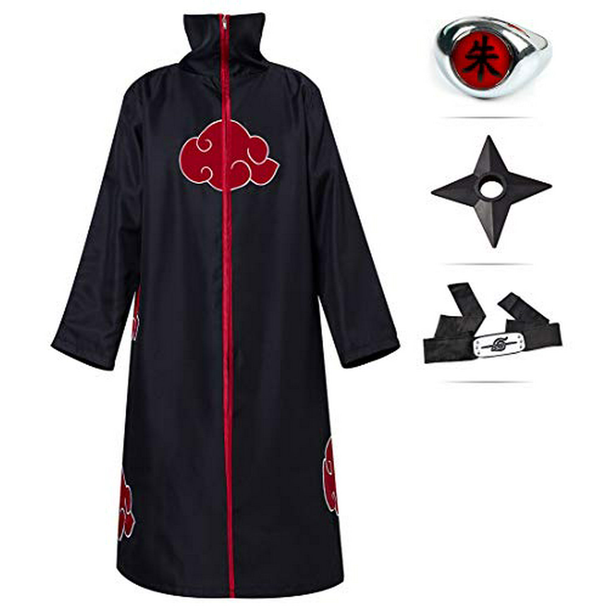 Ocsoc Youth Unisex Akatsuki Organization Members Cosplay Clothing Zipped Cloak Halloween Costume Uniform Ninja Robe Black Walmart Canada