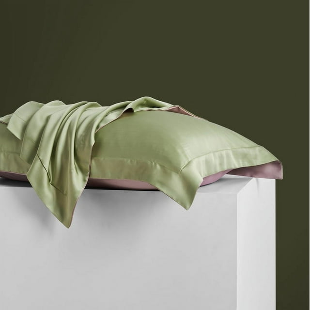 Nvzi 2 fundas de almohada de tencel de 60 piezas. Lujosa y ligera, funda de almohada de tela seleccionada, protege tus dulces sueños de 18,9 x 29,13 pulgadas (verde matcha).