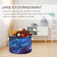 thumbnail image 5 of WOBOGO Glowing Blue Leopard Toy Storage Basket 20×14in Canvas Laundry Hamper for Living Room Kids Room Bathroom Organizer, 5 of 6