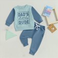 thumbnail image 2 of HCNTES Baby Boy Winter Clothes Toddler Kids Baby Boy Fall Outfits 6 12 18 24 Months 2T 3T Casual Letter DAD'S little DUDE Printed Boy Long Sleeved Hoodie Pants Two Piece Winter Clothes Sets, 2 of 4