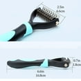 thumbnail image 4 of Undercoat Rake, Pet Grooming Tool - Safe Dematting Comb for Easy Mats & Tangles Removing- Grooming Rake for Cats & Dogs - No More Nasty Shedding and Flying Hair, Blue, 4 of 9