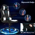 thumbnail image 7 of BestOffice Massage Gaming Chair - Ergonomic PU Leather , Lumbar Support Office Chair for Girls，White, 7 of 7