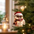 thumbnail image 7 of QISIWOLE 2D Christmas Owl with Glasses Hat Scarf Tree Ornament, Festive Hanging Decoration, 3.15 x 3.15 in Plastic Ornament, for Christmas Tree and Holiday Decor, 7 of 7