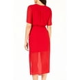 thumbnail image 2 of Leyden Womens Ruched Midi Dress, Red, Small, 2 of 2