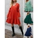 thumbnail image 4 of Vestido de manga larga para mujer Vestido de vacaciones con cuello en V y línea A MABOTO Vestido, 4 of 7