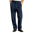 thumbnail image 2 of Thousandth Men's Corduroy Pants Classic Silm Fit Pleated Front Trousers with Belt Loops Casual Vintage Business Bottoms for Work, 2 of 7