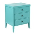 thumbnail image 1 of Webb 3-Drawer Wooden Nightstand by East at Main - Turquoise Solid Wood Accent Table / End Table with Black Accents (19x15x23), 1 of 7