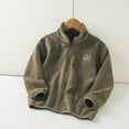 thumbnail image 4 of Cethrio Boys Fleece Jackets with Zipper, Warm Casual Lightweight Stand-up Collar Boys Outerwear Army Green Size 8, 4 of 6