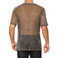 thumbnail image 3 of Glitter See Through Tee for Men's Short Sleeves Party Clubwear Metallic Shiny Mesh Sheer T-Shirt 2XL Golden, 3 of 5