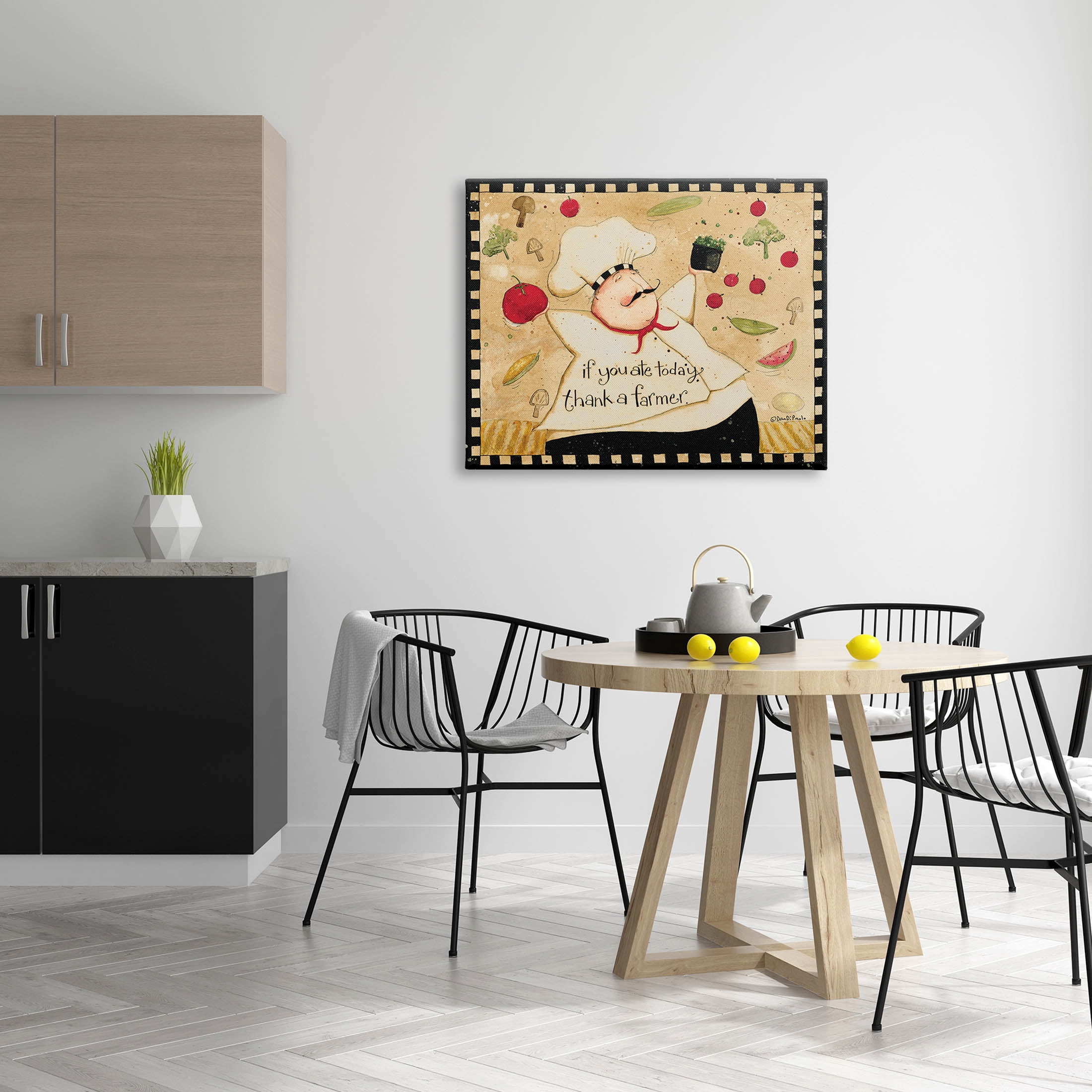 Thank A Farmer Vintage Produce Food & Beverage Graphic Art Gallery Wrapped Canvas Print Wall Art