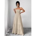 thumbnail image 3 of Off Shoulder Pleated Maxi Dress for Women – Strapless Tube Top Summer Dress with Tiered Skirt, 3 of 10