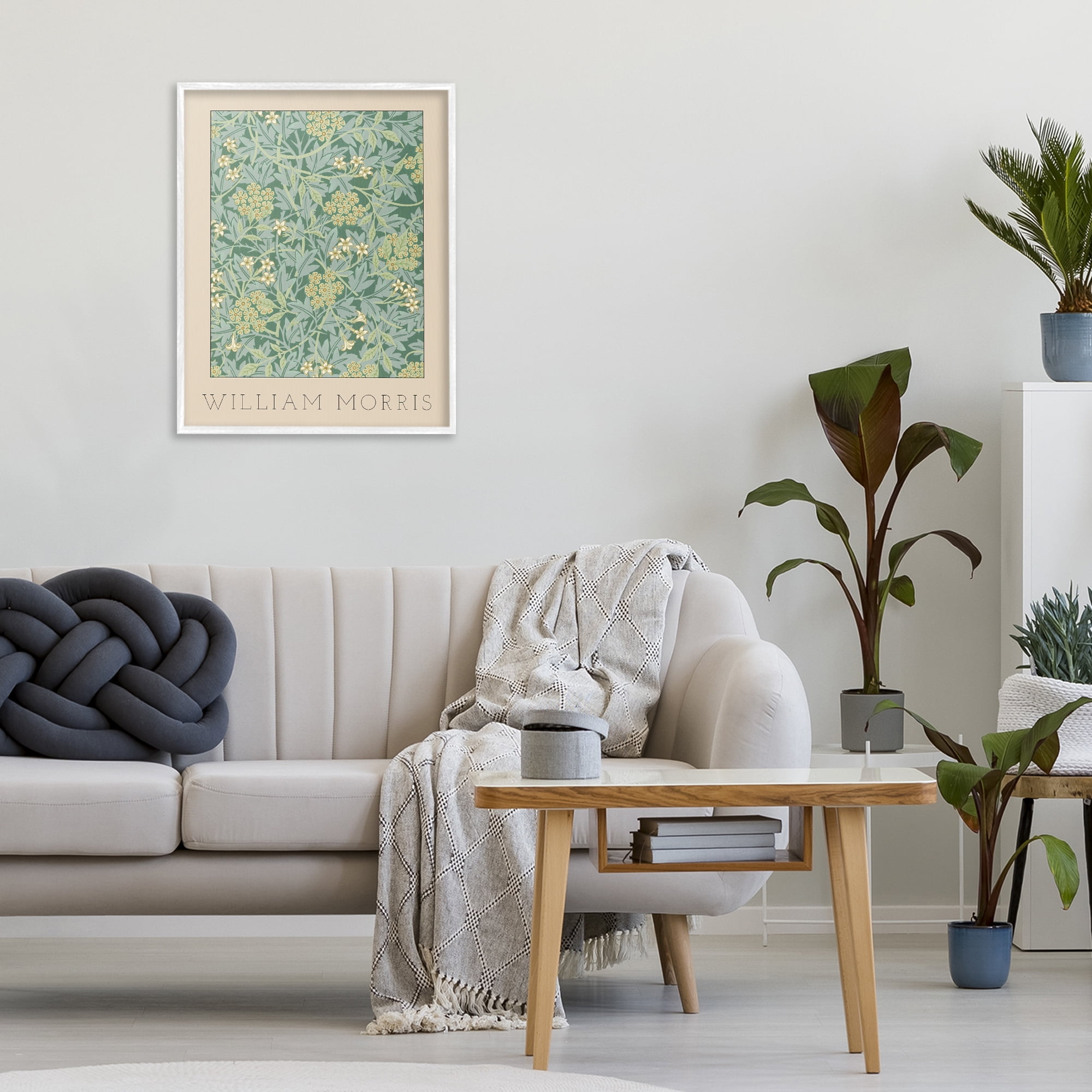 Stupell Industries William Morris Green Tones White Framed Giclee Art, design by Lil' Rue