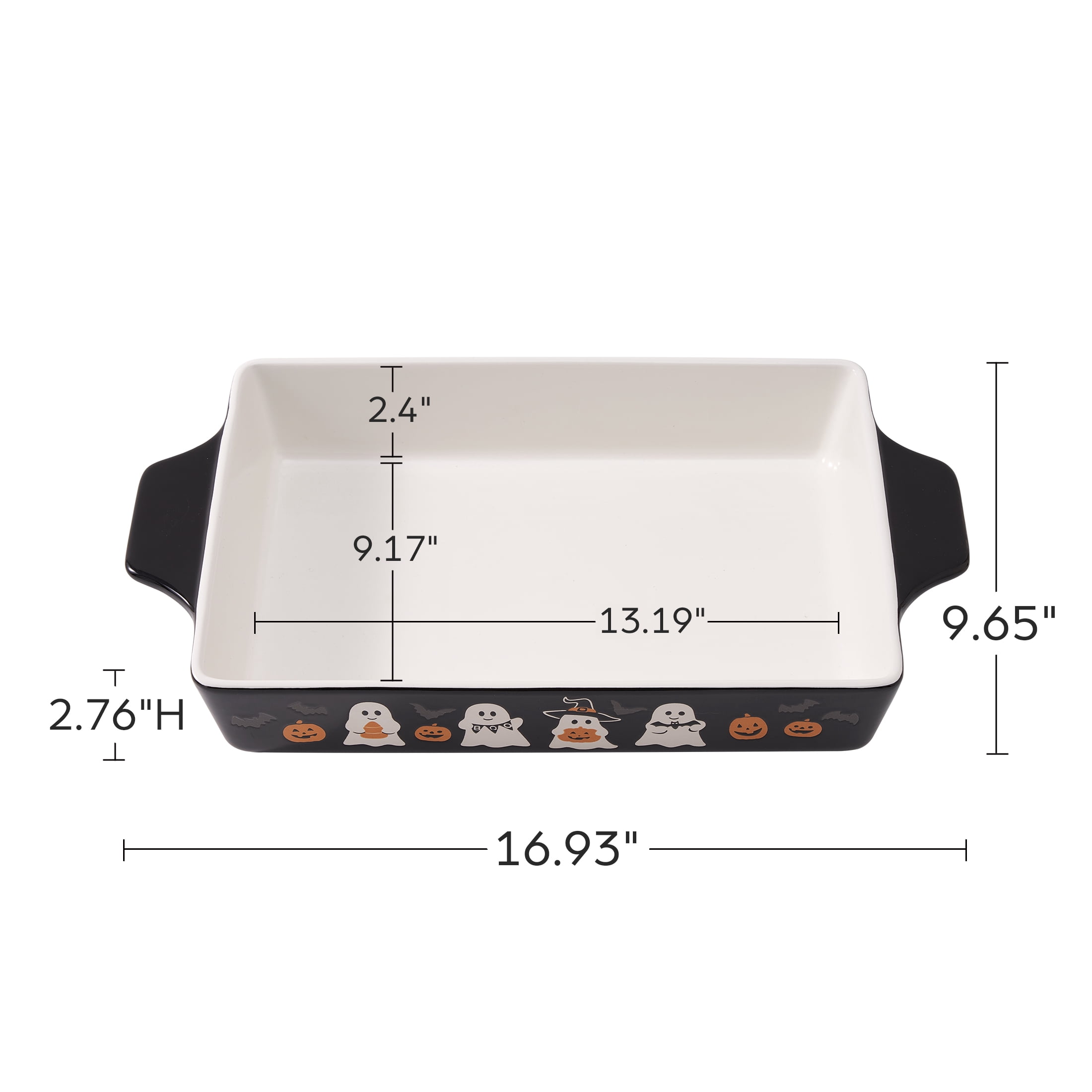 Way To Celebrate 9 in x 13 in Ghost & Jack-O-Lantern Glazed Stoneware Bake & Serve Dish