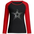 thumbnail image 4 of CEHVOM Women's Spring Fall Color Matching Long Sleeves Round Neck Loose Casual Tee Tops, 4 of 5