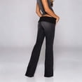 thumbnail image 4 of Womens Pants Low Rise Wide Leg Jeans with Washable Denim Patchwork and Fold Over Detail Trousers, 4 of 6