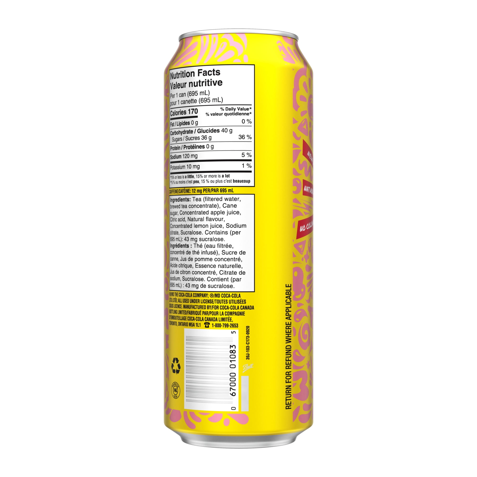 Peace Tea Strawberry Lemon Love Can, 695 mL, 695mL