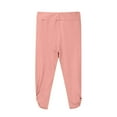 thumbnail image 6 of lcziwo Girls Cropped Yoga Leggings Stretchy High Elastic Waist Tights Kids Summer Workout Lace Trim Legging Capri Pants Pink 13 Years, 6 of 9