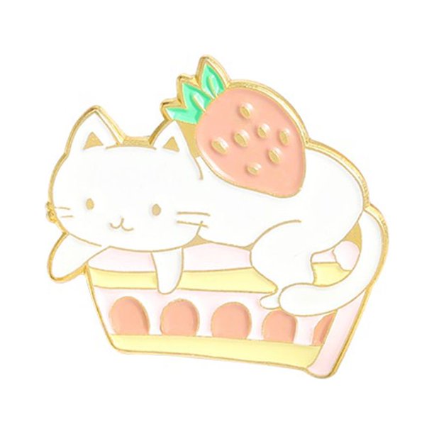 Pin De Esmalte De Gato De Animales Creativos Broche De Sandía Dulce Aguacate Insignias De Solapa De Frutas De Dibujos Animados Regalos De Joyería
