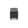 thumbnail image 4 of Baxton Studio Kaylee Modern Classic Dark Grey Fabric Upholstered Button-Tufting Storage Ottoman Bench, 4 of 7
