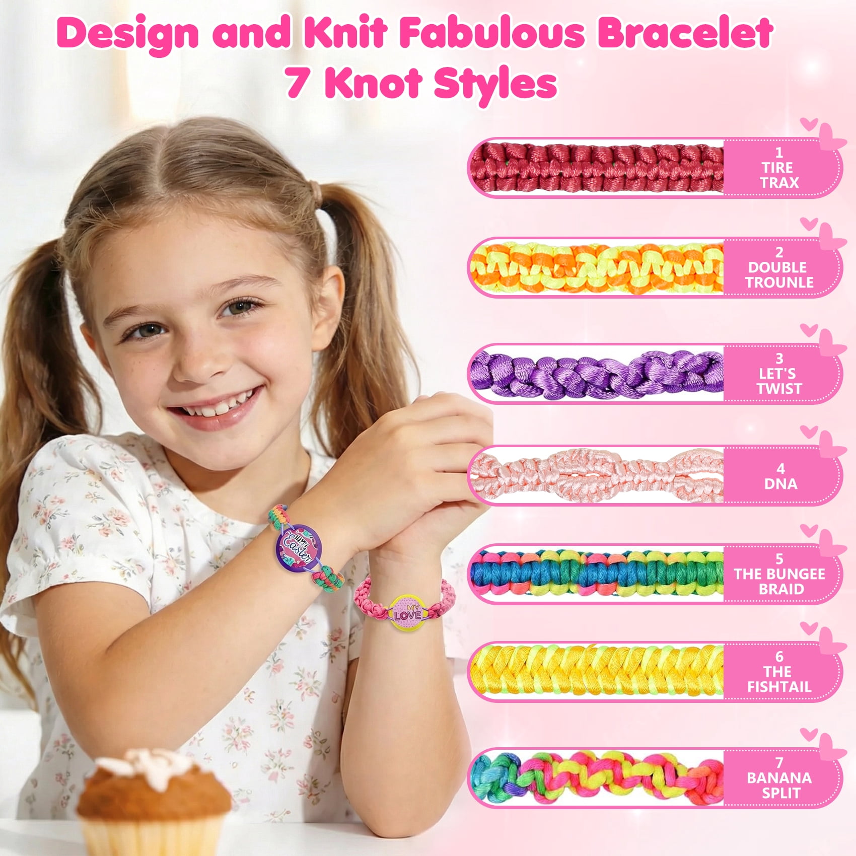 HiberyHom Friendship Bracelet Making Kit for Girls, DIY Arts and Crafts Kit for Kids, Birthday Gifts Party Activity Toys Set for Teen Girl
