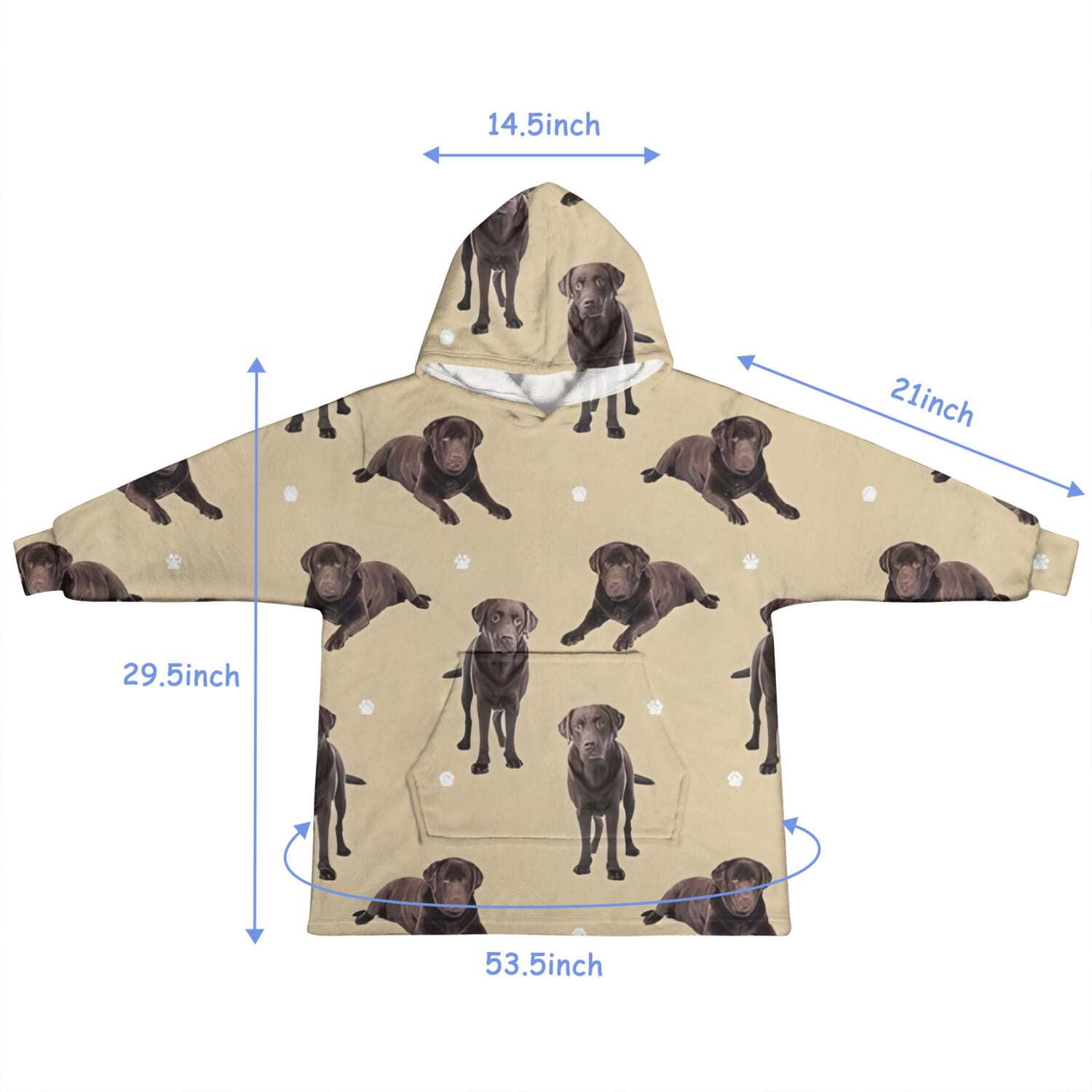 Cute Labrador Blanket Hoodies for Kids 6-13YR Oversize Wearable Blanket Hoodies for Boys Girls Teens