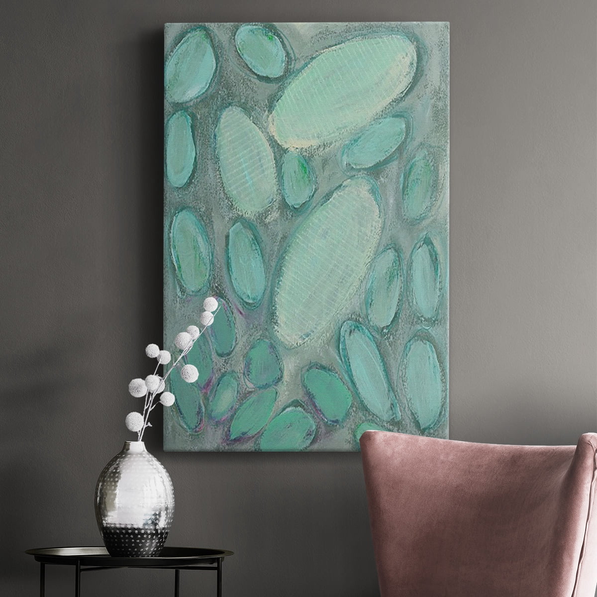 Blue Orbs II Premium Gallery Wrapped Canvas - Ready to Hang
