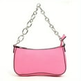 thumbnail image 4 of Pink Chain Shoulder Bag For Women, Fashion Underarm Bag With Zipper Closure, Weekend Tote For Shopping And Work, 4 of 5