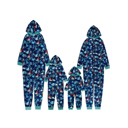 

Worallymy Dinosaur Graphic Print Family Baby Kids Adult Pajamas Set Homewear