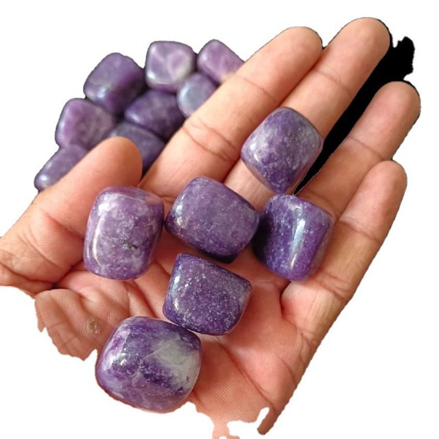 Piedra caída de lepidolita de gran calidad para decoración de la India a bajo precio piedra caída de lepidolita